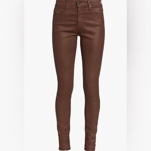 Ag Adriano Goldschmied Farrah Skinny Ankle in Leatherette Lt Dark Sangria